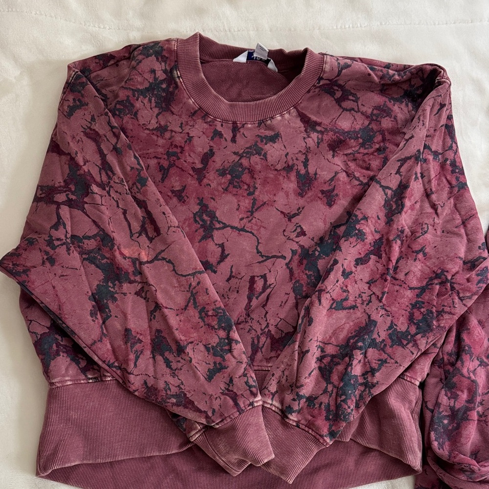 Maroon Marble Print Women's Top and Bottoms set